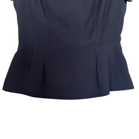 Halogen Black Business Dress Top, Short Sleeve with Zippered Back, Lined - Picture 5 of 16